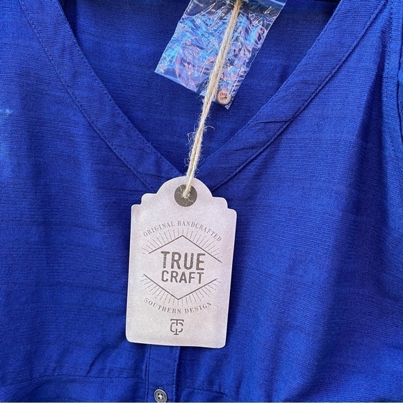 NEW True Craft Southern Roadtrip 3 Tiered Peplum Raw Hem Cap Sleeve Top Sz XS - Picture 8 of 10